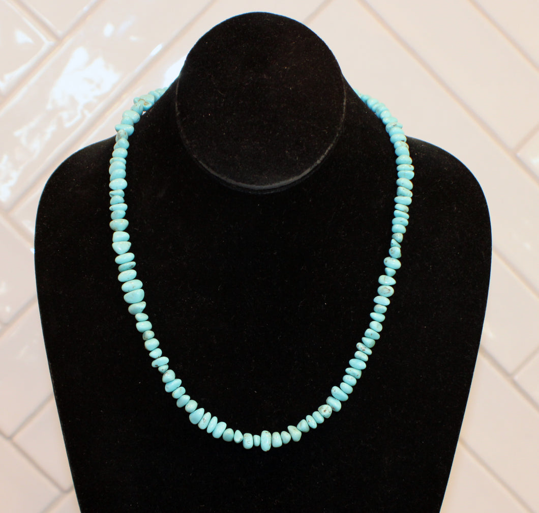 Campitos Mine Turquoise Nugget Necklace 18 1/4 Inches Non Native SKU233225