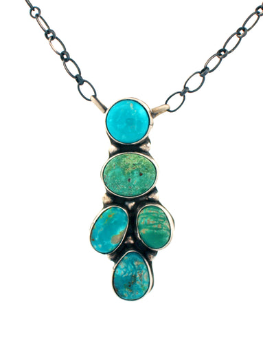Navajo Native American Fox Turquoise Necklace by Ella Peters SKU233226