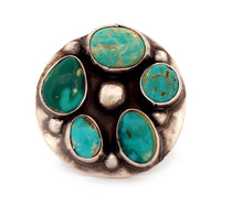Load image into Gallery viewer, Navajo Native American Armenian Turquoise Ring Size 7 1/2 by Peters SKU233229