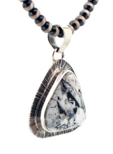 Load image into Gallery viewer, Navajo Native American White Buffalo Magnesite Pendant by Lyle Piaso SKU233236