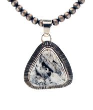 Load image into Gallery viewer, Navajo Native American White Buffalo Magnesite Pendant by Lyle Piaso SKU233236