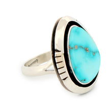 Load image into Gallery viewer, Navajo Native American Turquoise Mountain Mine Ring Size 7 buy Lucy Jake SKU233239