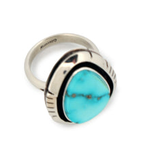 Load image into Gallery viewer, Navajo Native American Turquoise Mountain Mine Ring Size 7 buy Lucy Jake SKU233239