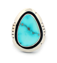 Load image into Gallery viewer, Navajo Native American Turquoise Mountain Mine Ring Size 7 buy Lucy Jake SKU233239