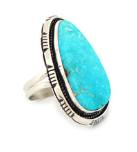 Load image into Gallery viewer, Navajo Native American Turquoise Mountain Mine Ring Size 7 buy Lucy Jake SKU233240