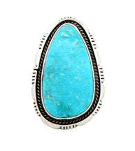 Load image into Gallery viewer, Navajo Native American Turquoise Mountain Mine Ring Size 7 buy Lucy Jake SKU233240