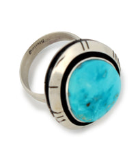 Load image into Gallery viewer, Navajo Native American Kingman Turquoise Ring Size 7 1/2 by Piaso SKU233241