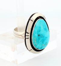 Load image into Gallery viewer, Navajo Native American Kingman Turquoise Ring Size 7 1/2 by Piaso SKU233241