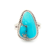Load image into Gallery viewer, Navajo Native American Turquoise Mountain Mine Ring Size 7 3/4 by Burt Francisco SKU233242