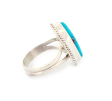 Load image into Gallery viewer, Navajo Native American Turquoise Mountain Mine Ring Size 7 3/4 by Burt Francisco SKU233243