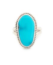 Load image into Gallery viewer, Navajo Native American Turquoise Mountain Mine Ring Size 7 3/4 by Burt Francisco SKU233243