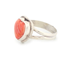 Load image into Gallery viewer, Navajo Native American Spiny Oyster Heart Ring Size 9 by Burt Francisco SKU233244