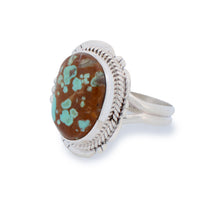 Load image into Gallery viewer, Navajo Native American Mine Number Eight Turquoise Ring Size 9 by Lucy Jake SKU233246