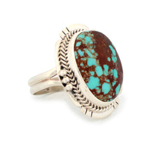 Load image into Gallery viewer, Navajo Native American Mine Number Eight Turquoise Ring Size 8 3/4 by Lucy Jake SKU233247
