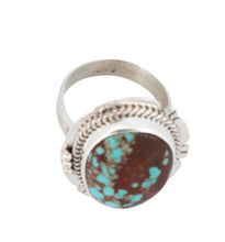 Load image into Gallery viewer, Navajo Native American Mine Number Eight Turquoise Ring Size 8 3/4 by Lucy Jake SKU233247