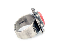 Load image into Gallery viewer, Navajo Native American Orange Spiny Shell Ring Size 7 3/4 by Piaso SKU233252