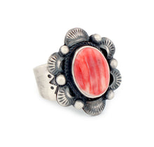 Load image into Gallery viewer, Navajo Native American Orange Spiny Shell Ring Size 7 3/4 by Piaso SKU233252