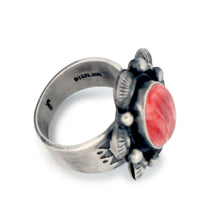 Load image into Gallery viewer, Navajo Native American Orange Spiny Shell Ring Size 7 3/4 by Piaso SKU233252