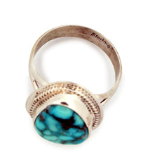 Load image into Gallery viewer, Navajo Native American Sierra Nevada Turquoise Ring Size 8 1/2 by Piaso SKU233256