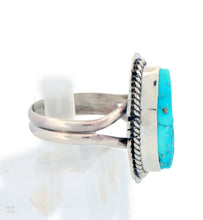 Load image into Gallery viewer, Navajo Native American Sierra Nevada Turquoise Ring Size 7 3/4 by Lucy Jake  SKU233258