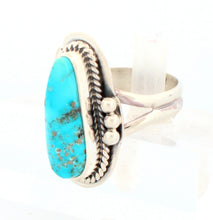 Load image into Gallery viewer, Navajo Native American Sierra Nevada Turquoise Ring Size 7 3/4 by Lucy Jake  SKU233258