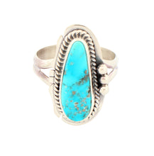 Load image into Gallery viewer, Navajo Native American Sierra Nevada Turquoise Ring Size 7 3/4 by Lucy Jake  SKU233258