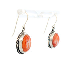 Load image into Gallery viewer, Navajo Native American Spiny Oyster Shell Earrings by Burt Francisco SKU233263