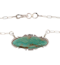 Load image into Gallery viewer, Navajo Native American Royston Turquoise Bar Necklace by Francisco SKU233270