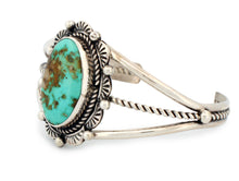 Load image into Gallery viewer, Navajo Native American Morenci Turquoise Bracelet by Junior Begay SKU233272