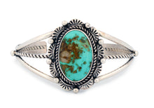 Load image into Gallery viewer, Navajo Native American Morenci Turquoise Bracelet by Junior Begay SKU233272