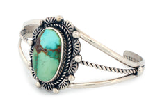 Load image into Gallery viewer, Navajo Native American Morenci Turquoise Bracelet by Junior Begay SKU233273