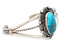 Load image into Gallery viewer, Navajo Native American Morenci Turquoise Bracelet by Junior Begay SKU233274