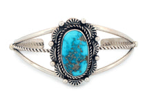 Load image into Gallery viewer, Navajo Native American Morenci Turquoise Bracelet by Junior Begay SKU233274