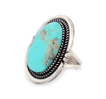 Load image into Gallery viewer, Navajo Native American Campitos Turquoise Ring Size 8 1/2 by Perry SKU233279