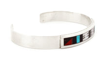 Load image into Gallery viewer, Zuni Native American Turquoise and Coral Inlay Bracelet   SKU233285