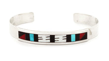 Load image into Gallery viewer, Zuni Native American Turquoise and Coral Inlay Bracelet   SKU233285