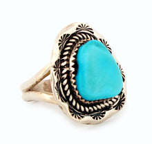 Load image into Gallery viewer, Navajo Native American Kingman Turquoise Ring Size 9 by Perry SKU233290