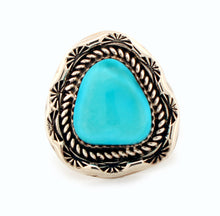 Load image into Gallery viewer, Navajo Native American Kingman Turquoise Ring Size 9 by Perry SKU233290
