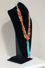 Load image into Gallery viewer, Santo Domingo Kewa Pueblo Turquoise and Shell Jacla Necklace by Gracia SKU233296