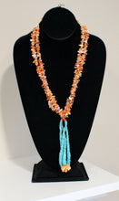 Load image into Gallery viewer, Santo Domingo Kewa Pueblo Turquoise and Shell Jacla Necklace by Gracia SKU233296