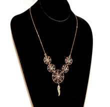 Load image into Gallery viewer, Navajo Native American Kingman Turquoise Dream Catcher Necklace by Arviso SKU233297