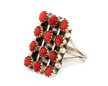 Load image into Gallery viewer, Navajo Native American Coral Petit Point Ring Size 8 1/4 by Herbert Begay SKU233299
