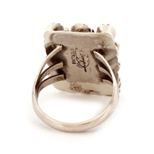 Load image into Gallery viewer, Navajo Native American Coral Petit Point Ring Size 8 1/4 by Herbert Begay SKU233299