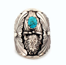Load image into Gallery viewer, Navajo Native American Kingman Turquoise Ring Size 11 1/4 by Junior Begay SKU233301