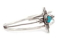 Load image into Gallery viewer, Navajo Nataive American Turquoise Zia Bracelet by Junior Begay SKU233302