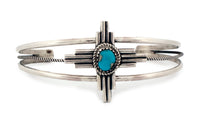 Load image into Gallery viewer, Navajo Nataive American Turquoise Zia Bracelet by Junior Begay SKU233302