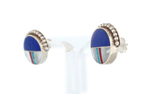 Load image into Gallery viewer, Navajo Native American Lapis and Turquoise Inlay Earrings by Manygoats SKU233304
