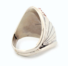 Load image into Gallery viewer, Navajo Native American Coral and Turquoise Ring Size 10 3/4 by Ronald Lee SKU233305