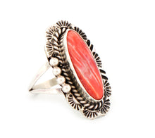 Load image into Gallery viewer, Navajo Native American Orange Shell Ring Size 8 1/4 by Martinez