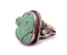 Load image into Gallery viewer, Navajo Native American Frog Fetish Turquoise Ring Size 7 by Begay SKU233312
